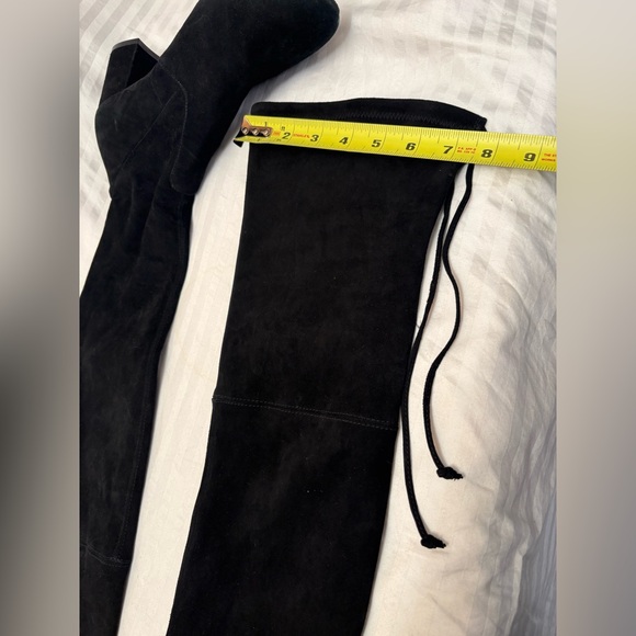 Stuart Weitzman Boots Over the Knee Tieland Black Suede 3" Heel Size 8.5 B - Picture 8 of 13